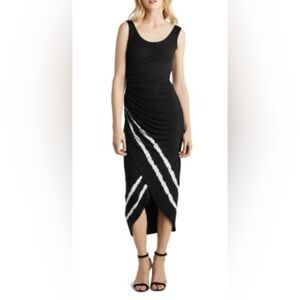 Bailey 44 Black Maxi Dress with White Stripe Detail